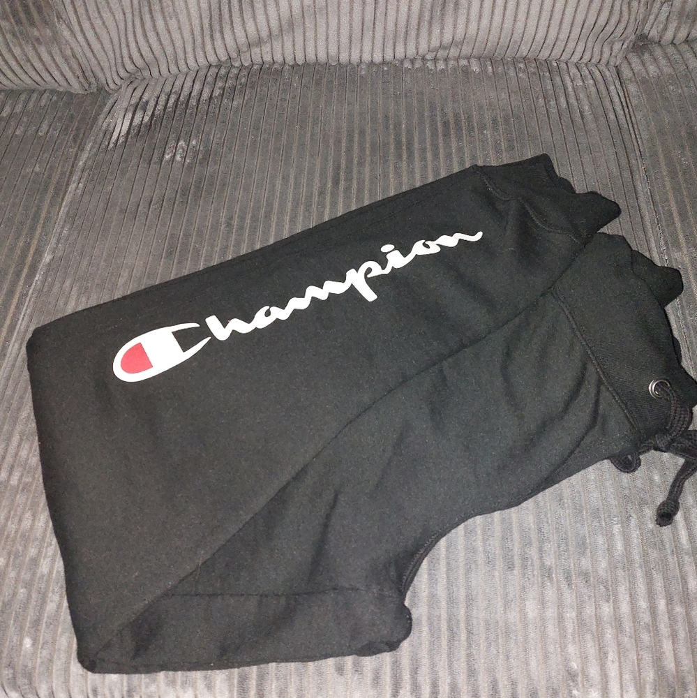 Champion Black Knit Logo Sweatpants - Picture 2 of 5